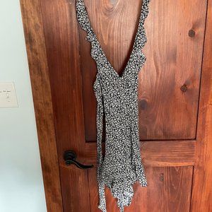 Blue and White Floral Romper/Beach Coverup